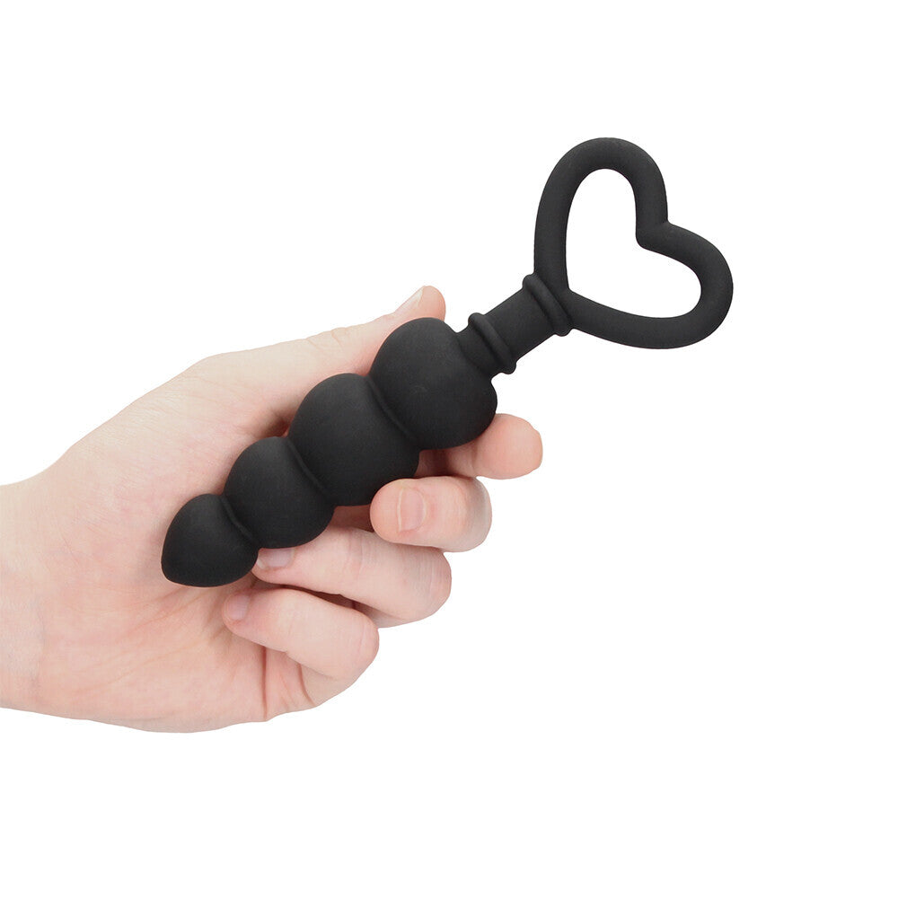 Ouch Silicone Anal Love Beads Black