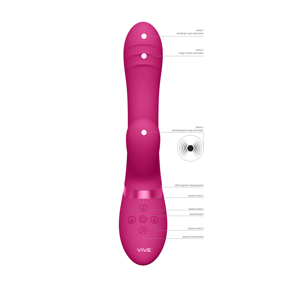 Vive Tani Finger Motion With Pulse Wave Vibrator Pink